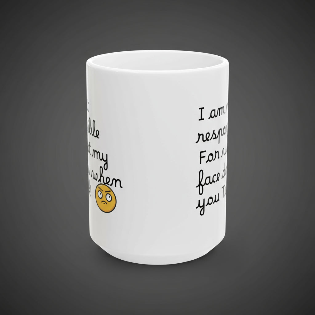 Funny Emoji Mug, Perfect Gift for Friends, Coffee Lovers, Humor Mug, 11oz/15oz Ceramic Cup