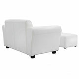 Black/White Kids Double Sofa with Ottoman
