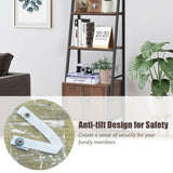 Ladder Shelf 3 Tier Bookcase Metal Frame Bookshelf