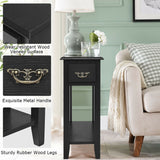 End Table Bedside Sofa End Table Narrow Nightstand with Wooden Legs