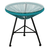 3PCS Patio Acapulco Furniture Bistro Set with GlassTable