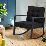 Patio Rattan Rocker Outdoor Glider Rocking Chair Cushion Lawn