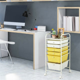 6 Drawers Rolling Storage Cart Organizer-Transparent