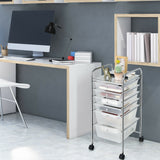 6 Drawers Rolling Storage Cart Organizer-Transparent
