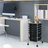 6 Drawers Rolling Storage Cart Organizer-Transparent