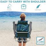 4-Pack 5-Position Outdoor Folding Backpack Beach Reclining Chair with Pillow