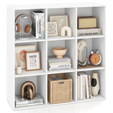 9-Cube Book Shelf Tool-Free Assembly Wooden Bookshelf Modern Bookcase Storage Organizer-White