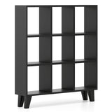 9-Cube Bookcase with 6 Removable Shelves and Raised Support Feet