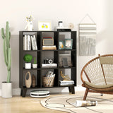 9-Cube Bookcase with 6 Removable Shelves and Raised Support Feet
