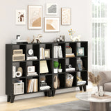 9-Cube Bookcase with 6 Removable Shelves and Raised Support Feet