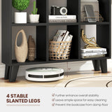 9-Cube Bookcase with 6 Removable Shelves and Raised Support Feet