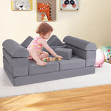 9-Piece Climb and Crawl Foam and Floor Playset with Breathable Suede Fabric