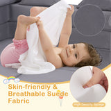 9-Piece Climb and Crawl Foam and Floor Playset with Breathable Suede Fabric