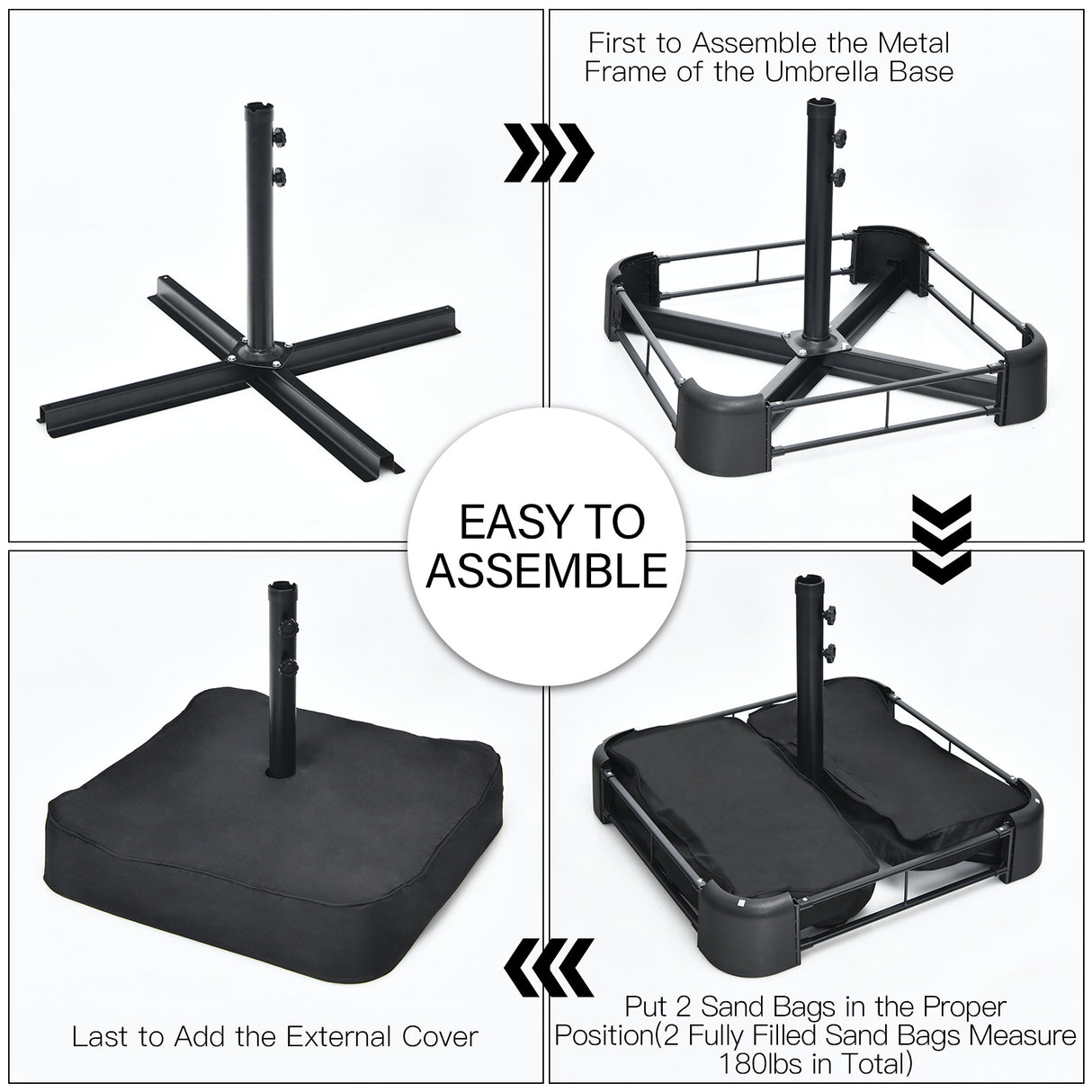 10 Piece Outdoor Dining Set with 15 Feet Double-Sided Twin Patio Umbrella