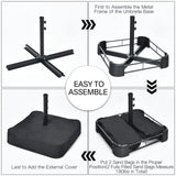 10 Piece Outdoor Dining Set with 15 Feet Double-Sided Twin Patio Umbrella