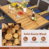 9 Piece Outdoor Dining Set with Acacia Wood Table Top