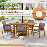 9 Pieces Acacia Wood Patio Dining Set for 6-8