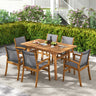 9 Pieces Acacia Wood Patio Dining Set for 6-8