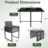 9 Pieces Patio Dining Set with Cushions for Yard Garden-Gray