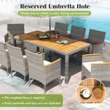 9 Pieces Patio PE Wicker Dining Set for Deck  Garden and Yard