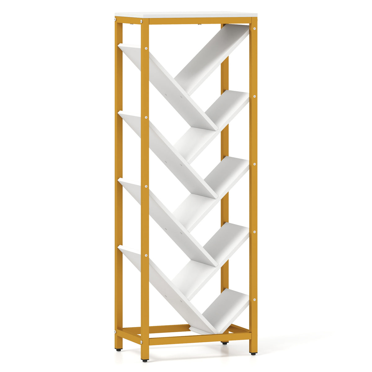 9-Tier Freestanding Bookcase for Hardcover Books