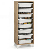 9-Tier Fruit and Vegetable Storage Rack Freestanding Wooden Pantry Organizer Cabinet