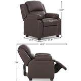 Deluxe Kids Armchair Recliner Headrest Sofa w/ Storage Arms