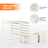 9-Drawer Rolling Storage Cart with Colorful Drawers and Metal Frame