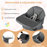 9-in-1 Convertible High Chair with Solid Wood Legs for Babies and Toddlers