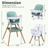 9-in-1 Convertible High Chair for Babies and Toddlers with Seat Cushion