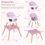 9-in-1 Convertible High Chair with Solid Wood Legs for Babies and Toddlers