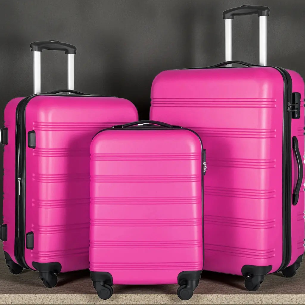 3 Piece Luggage Set Hardside Spinner Suitcase with TSA Lock 20' 24'