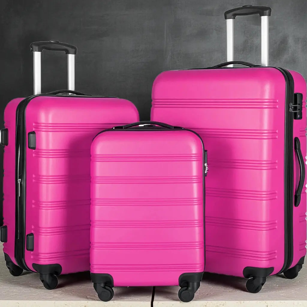 3 Piece Luggage Set Hardside Spinner Suitcase with TSA Lock 20' 24'