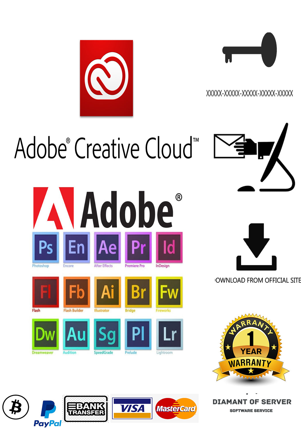 Suscripción Suite Completa Adobe Creative Cloud Original 1 Año Windows/Mac