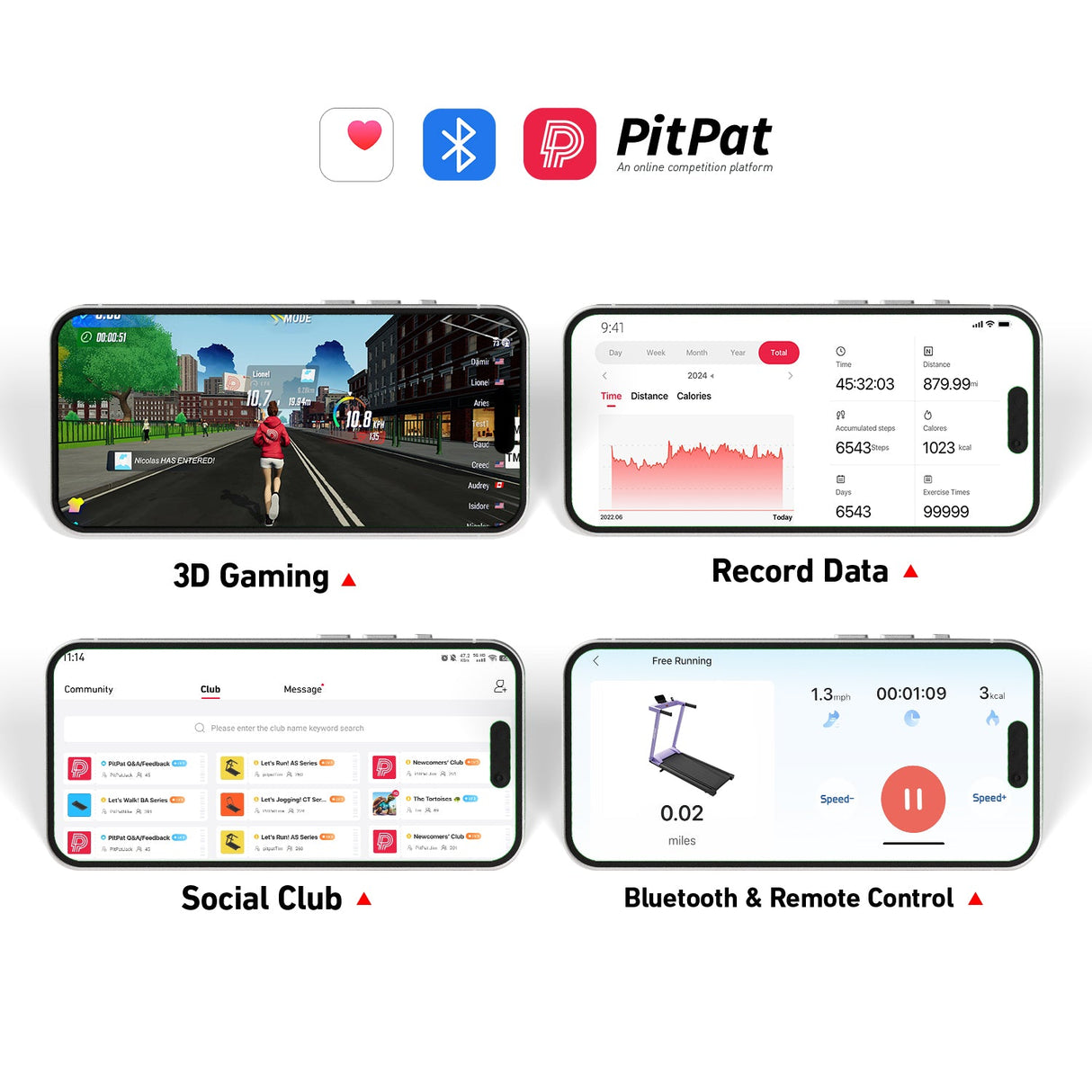 DeerRun Q2 Urban Smart Walking Pad with Incline Treadmill Remote Control