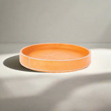 Arco | 13" Cedar Wood & Leather Round Tray