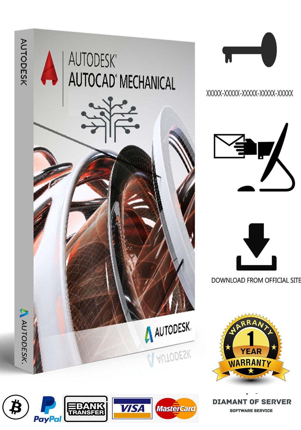 AutoCad Mechanical Original Permanente All Versions 1 Año Windows