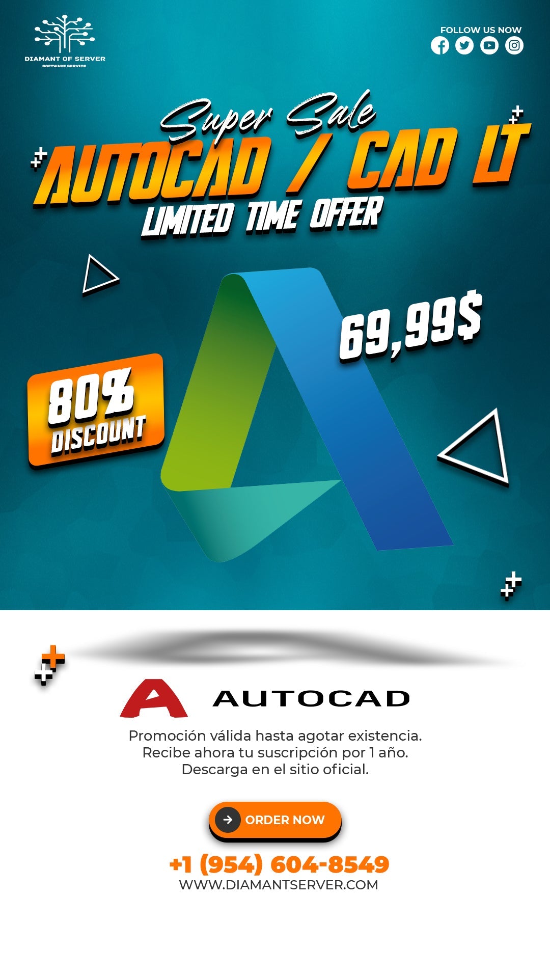Suscripcion Autodesk Autocad 1 App 1 año / Todas las apps 1 año