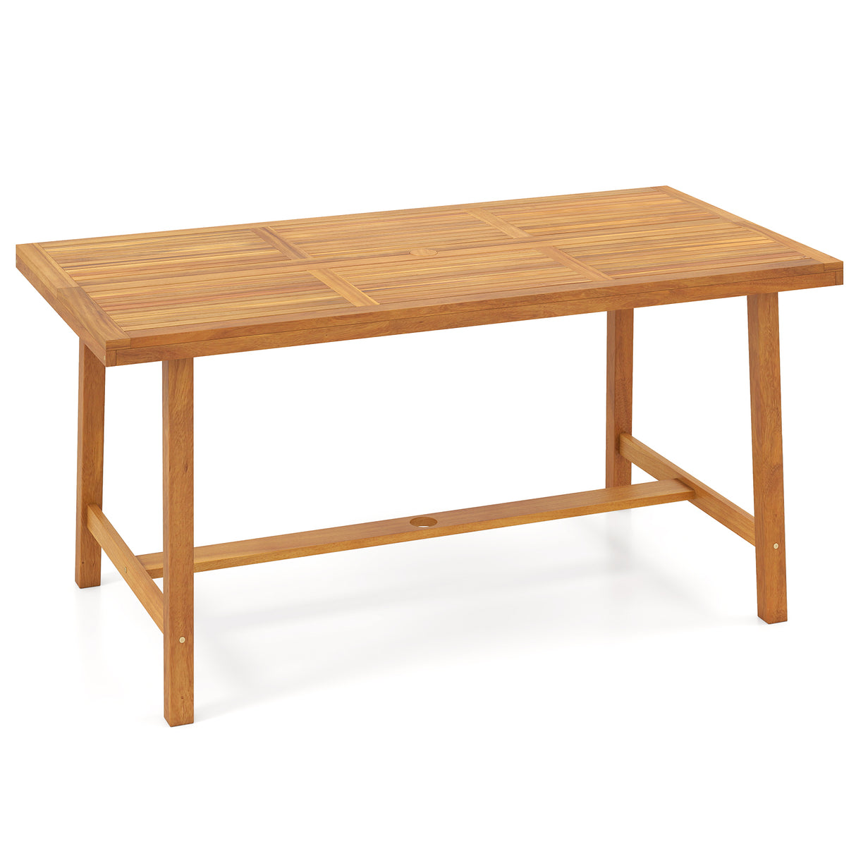 Acacia Wood Dining Table for 6 People Heavy-Duty Indoor Outdoor