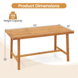 Acacia Wood Dining Table for 6 People Heavy-Duty Indoor Outdoor