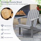 Acacia Wood Lounge Patio Adirondack Chair with Inclined Seat