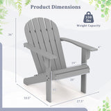 Acacia Wood Lounge Patio Adirondack Chair with Inclined Seat