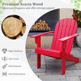 Acacia Wood Lounge Patio Adirondack Chair with Inclined Seat