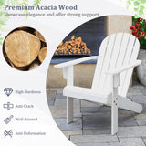 Acacia Wood Lounge Patio Adirondack Chair with Inclined Seat