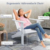 Acacia Wood Lounge Patio Adirondack Chair with Inclined Seat