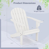 Acacia Wood Lounge Patio Adirondack Chair with Inclined Seat
