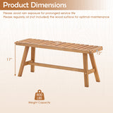 Acacia Wood Outdoor Garden Bench Set of 1/2 with Slatted Seat and 800 lbs Capacity-Set of 1/2