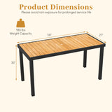 Acacia Wood Outdoor Dining Table with 1.97" Umbrella Hole for 6 People