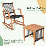 3 Pieces Acacia Wood Rocking Bistro Set
