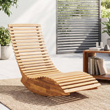 Acacia Wood Rocking Patio Lounge Chair Wooden Rocking Recliner for Garden Lawn-Set of 1